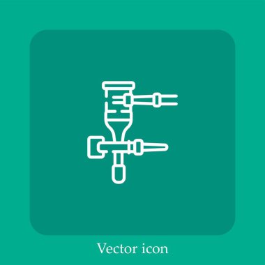 Laboratuvar ekipmanı vektör doğrusal simgesi. Düzenlenebilir vuruş çizgisi