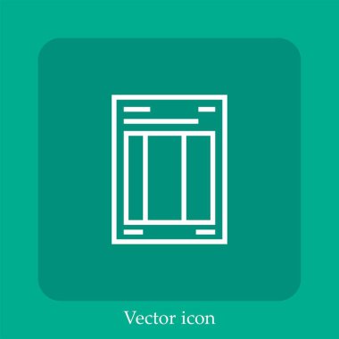 Düzen vektörü simgesi doğrusal simgesi. Düzenlenebilir vuruş çizgisi