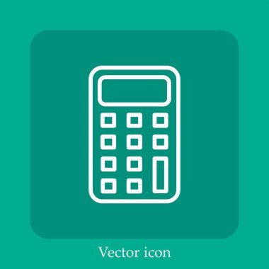 Hesap makinesi vektörü simgesi doğrusal simgesi. Düzenlenebilir vuruş ile satır