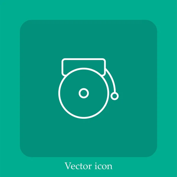 Icône Vectorielle Cloche Icône Linéaire Ligne Avec Course Modifiable — Image vectorielle