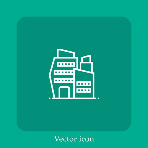 Ícone Vetor Empresa Linear Icon Line Com Curso Editável — Vetor de Stock