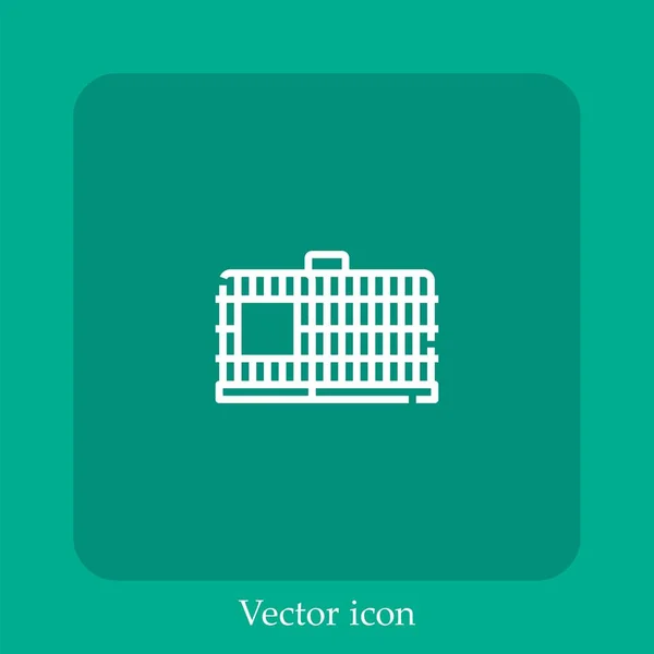 Icône Vectorielle Des Caisses Icône Linéaire Ligne Avec Course Modifiable — Image vectorielle