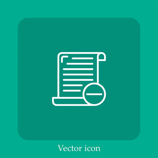 Delete Vector Icon Linear Icon Line Editable Stroke — Stock Vector