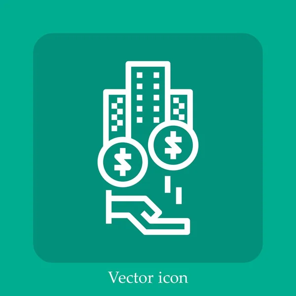 Icono Vector Dividendo Icon Line Lineal Con Carrera Editable — Vector de stock