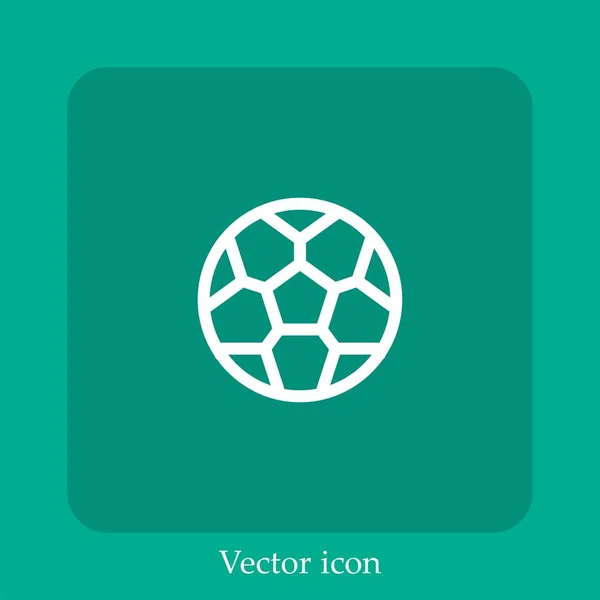 Icono Del Vector Fútbol Icon Line Lineal Con Carrera Editable — Vector de stock