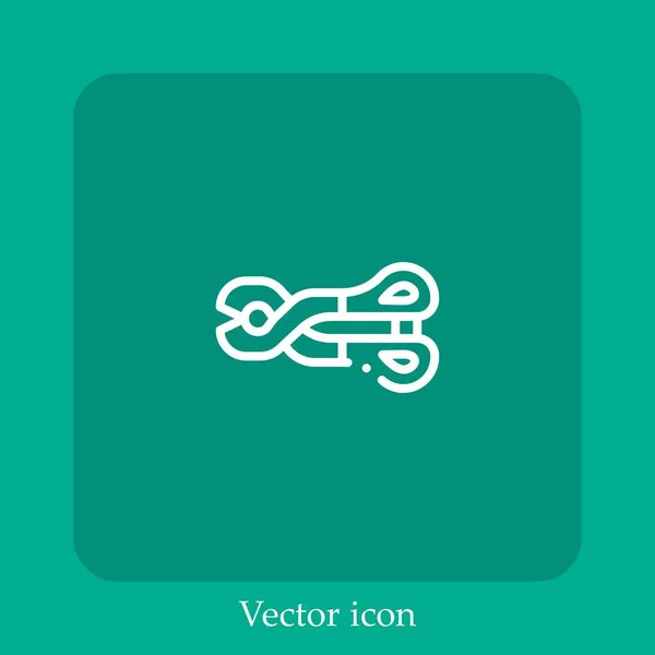 Tijeras Vector Icono Icon Line Lineal Con Carrera Editable — Vector de stock