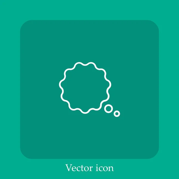 Icono Vector Burbuja Voz Icon Line Lineal Con Carrera Editable — Vector de stock