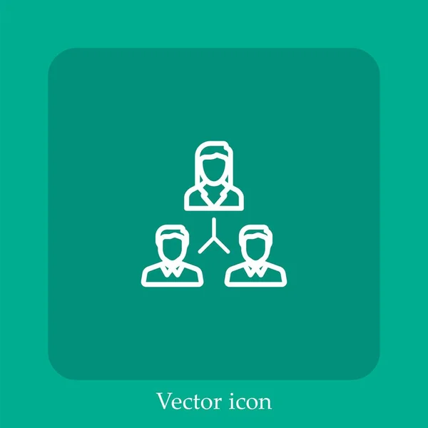 Ícone Vetor Trabalho Equipe Linear Icon Line Com Curso Editável — Vetor de Stock