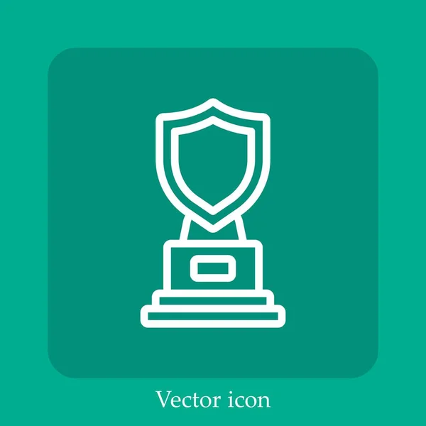 Trophy Vector Icon Linear Icon Line Editable Stroke — Stock Vector