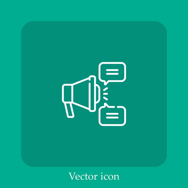 Icône Vectorielle Campagne Icône Linéaire Ligne Avec Trait Modifiable — Image vectorielle