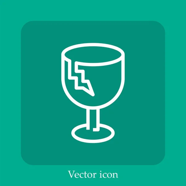 Fragiele Vector Pictogram Lineaire Icon Line Met Bewerkbare Slag — Stockvector