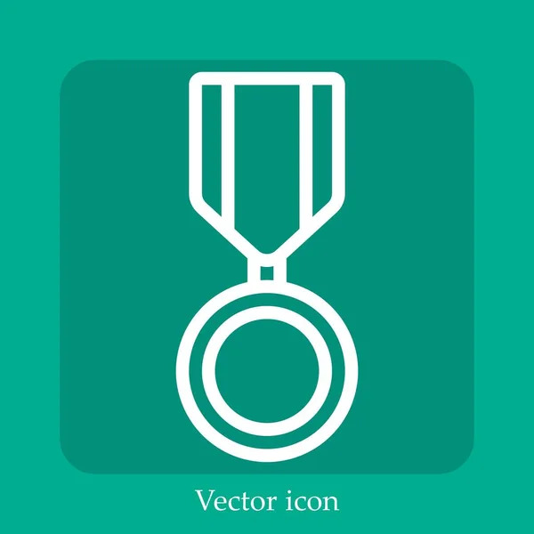 Ikon Vektor Medali Linier Icon Line Dengan Coretan Yang Dapat - Stok Vektor