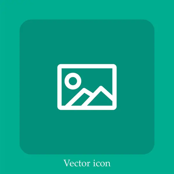 Picture Vector Icon Linear Icon Line Editable Stroke — Stock Vector