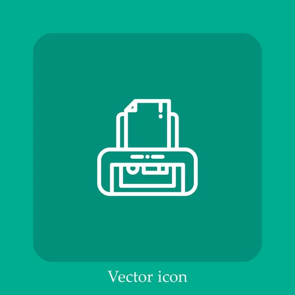 Druckervektorsymbol Lineare Icon Line Mit Editierbarem Strich — Stockvektor
