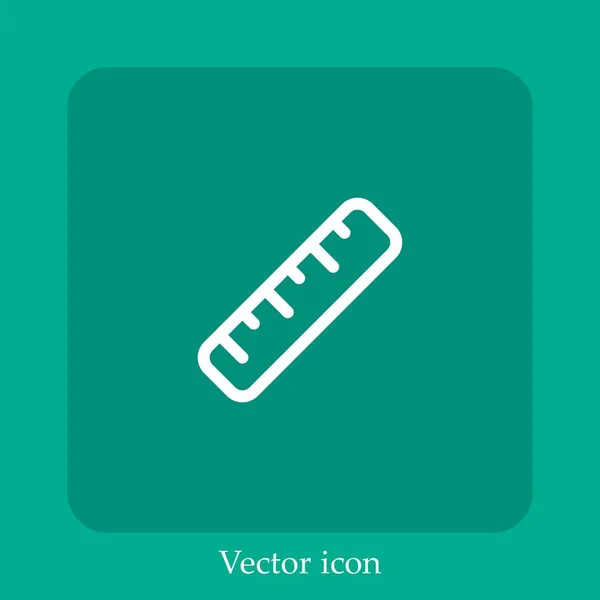 Règle Icône Vectorielle Icône Linéaire Ligne Avec Course Modifiable — Image vectorielle