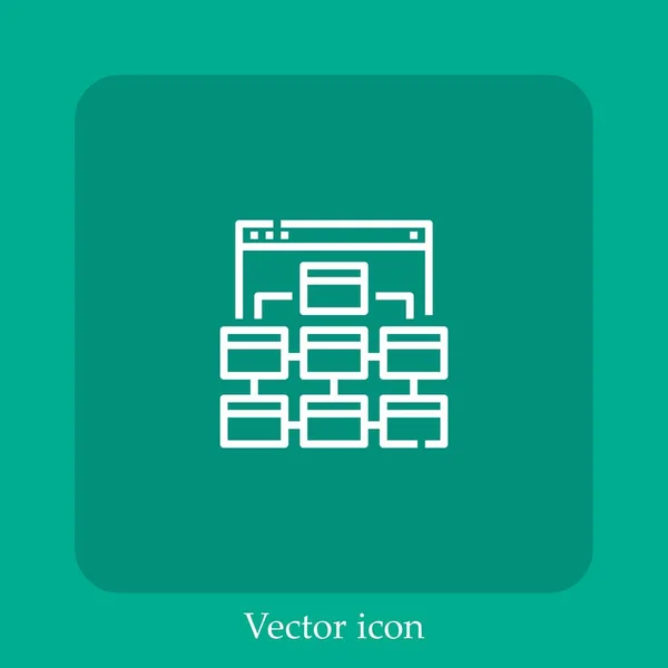 Ícone Vetorial Sitemap Linear Icon Line Com Curso Editável — Vetor de Stock
