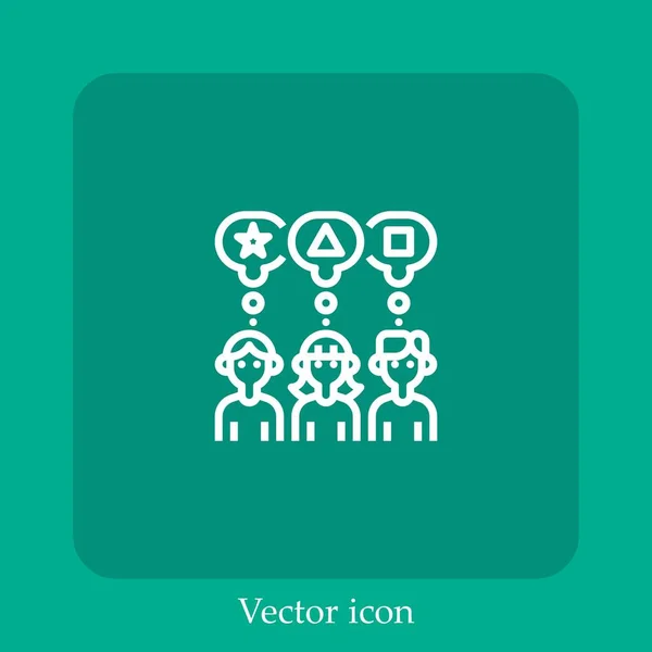 Ícone Vetorial Variedade Linear Icon Line Com Curso Editável — Vetor de Stock