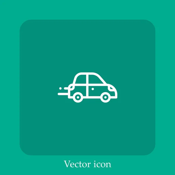 Icône Vectorielle Automobile Icône Linéaire Ligne Avec Course Modifiable — Image vectorielle
