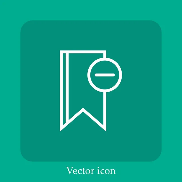 Bookmark Vector Icon Linear Icon Line Editable Stroke — Stock Vector