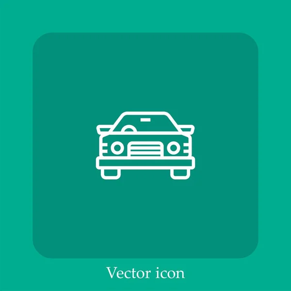 Car Vector Icon Linear Icon Line Editable Stroke — Stock Vector