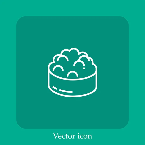 Ícone Vetorial Caviar Linear Icon Line Com Curso Editável — Vetor de Stock