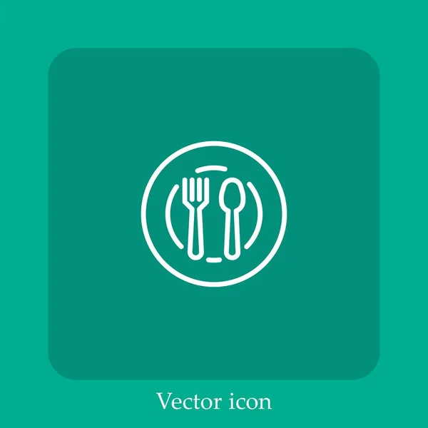 Dish Vector Icon Lineare Icon Line Mit Editierbarem Strich — Stockvektor