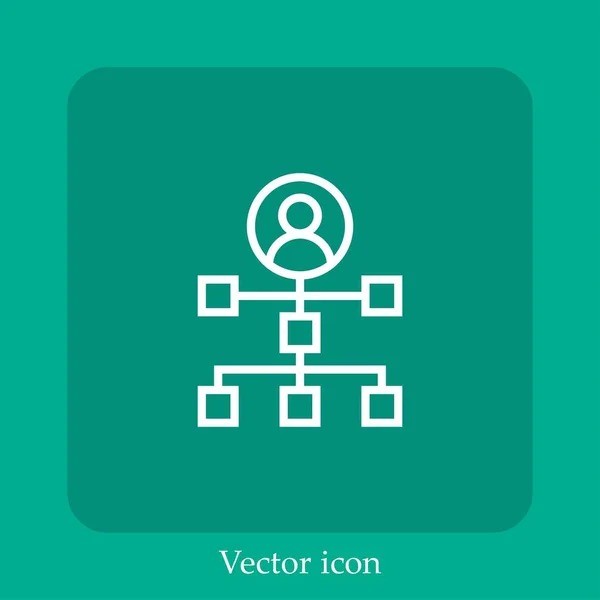 Structure Hiérarchique Icône Vectorielle Icône Linéaire Ligne Avec Trait Modifiable — Image vectorielle