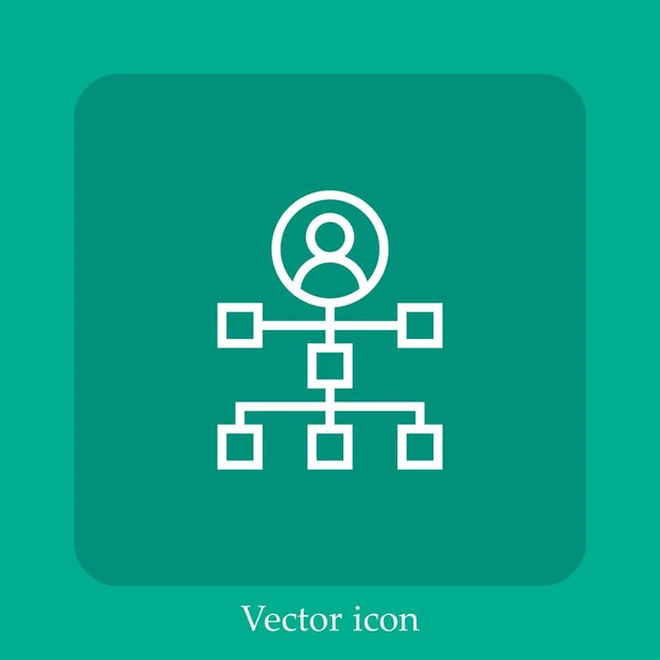 Estrutura Hierárquica Ícone Vetorial Linear Icon Line Com Curso Editável — Vetor de Stock