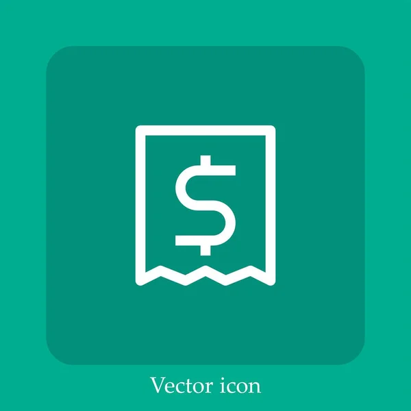 Rechnungsvektorsymbol Lineare Icon Line Mit Editierbarem Strich — Stockvektor
