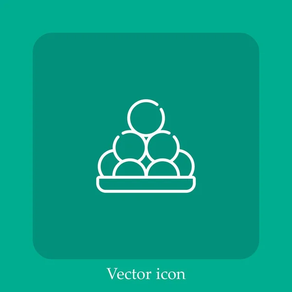 Laddu Vector Icon Linear Icon Line Editable Stroke — Stock Vector