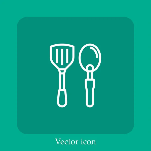 Küchenutensilien Vektor Symbol Lineare Icon Line Mit Editierbarem Strich — Stockvektor