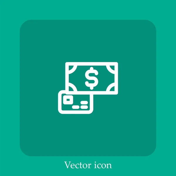 Icono Del Vector Pago Icon Line Lineal Con Carrera Editable — Vector de stock