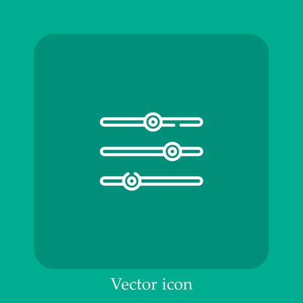 Paramètres Icône Vectorielle Icône Linéaire Ligne Avec Course Modifiable — Image vectorielle