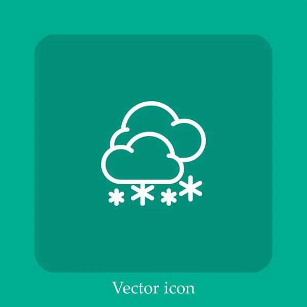 Значок Вектора Снега Линейный Icon Line Редактируемым Штрихом — стоковый вектор