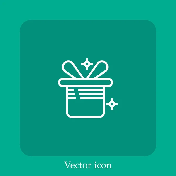 Icône Vectorielle Trick Icône Linéaire Ligne Avec Course Modifiable — Image vectorielle