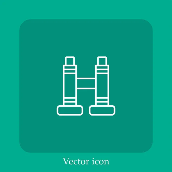 Binóculos Ícone Vetor Linear Icon Line Com Curso Editável — Vetor de Stock