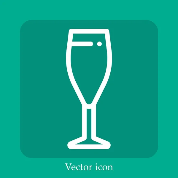 Cocktail Vector Pictogram Lineair Icon Line Met Bewerkbare Slag — Stockvector