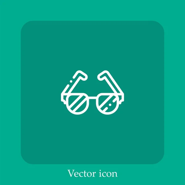 Icona Vettoriale Degli Occhiali Icon Line Lineare Con Ictus Modificabile — Vettoriale Stock