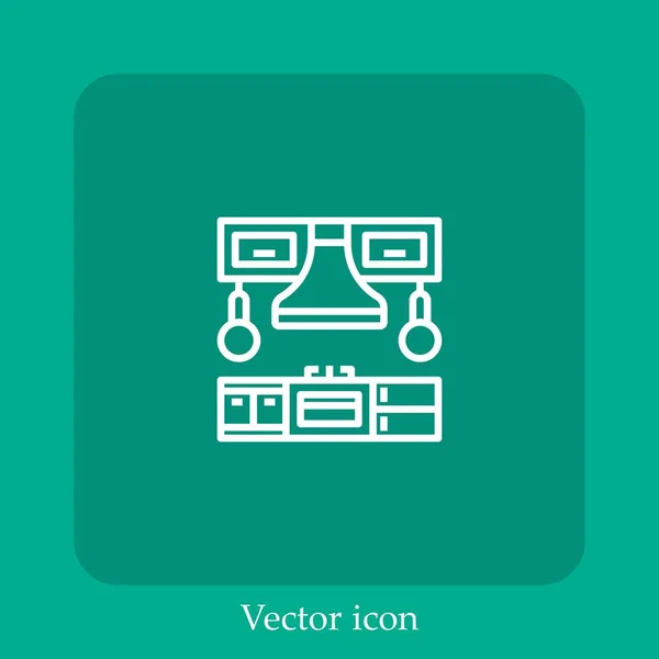 Ícone Vetor Cozinha Linear Icon Line Com Curso Editável — Vetor de Stock