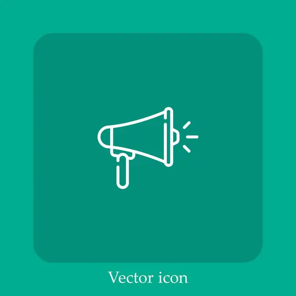 Icône Vectorielle Haut Parleur Icône Linéaire Ligne Avec Course Modifiable — Image vectorielle