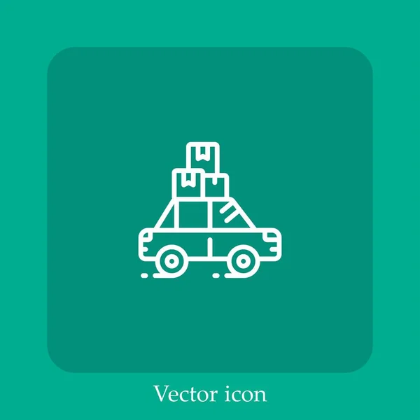 Icono Vector Movimiento Icon Line Lineal Con Carrera Editable — Vector de stock