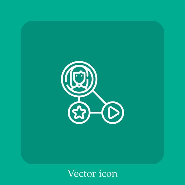 Compartir Icono Vector Icon Line Lineal Con Carrera Editable — Vector de stock