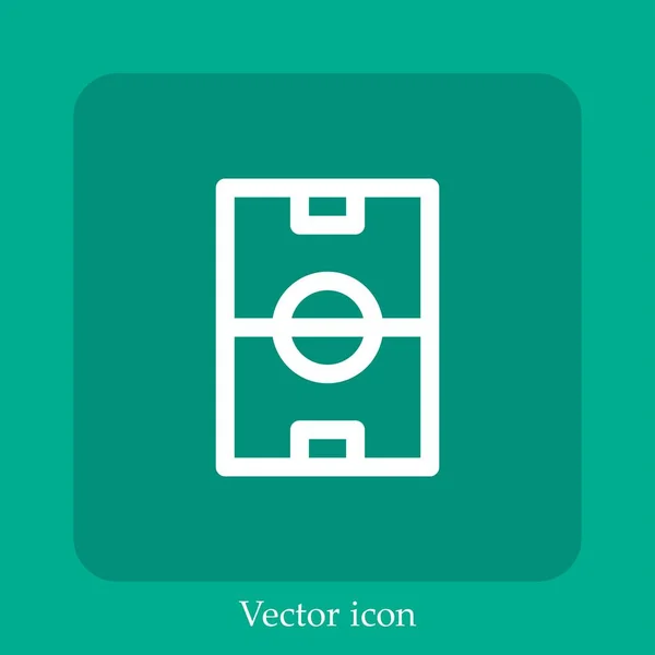 Campo Fútbol Icono Vector Icon Line Lineal Con Carrera Editable — Vector de stock