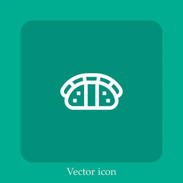 Icono Vector Rollo Sushi Icon Line Lineal Con Carrera Editable — Vector de stock