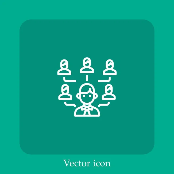 Ícone Vetorial Equipe Linear Icon Line Com Curso Editável — Vetor de Stock