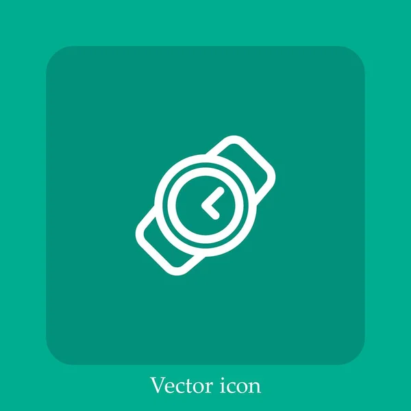 Watch Vector Icon Linear Icon Line Editable Stroke — Stock Vector