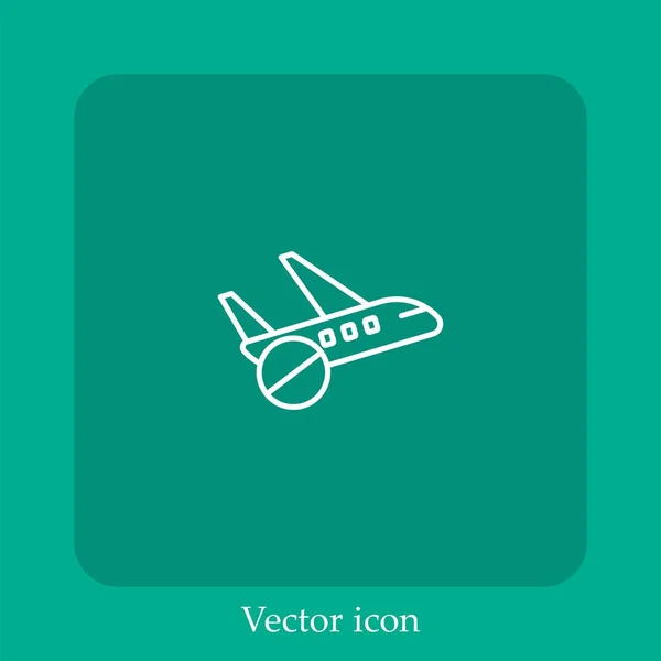 Ícone Vetorial Bloqueado Linear Icon Line Com Curso Editável — Vetor de Stock