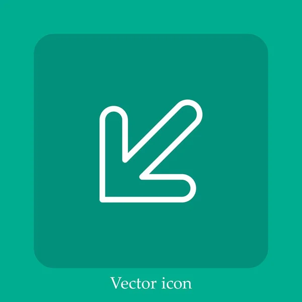 Diagonales Pfeilvektorsymbol Linear Icon Line Mit Editierbarem Strich — Stockvektor