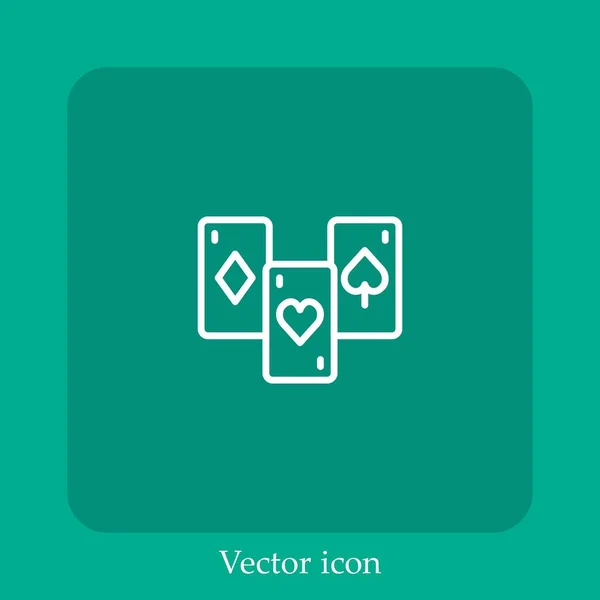 Ícone Vetor Cartão Linear Icon Line Com Curso Editável — Vetor de Stock