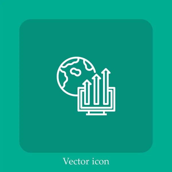 Economy Vektor Icon Lineare Icon Line Mit Editierbarem Strich — Stockvektor